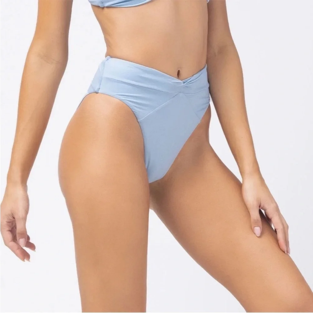 L*Space Nancy Lee bikini bottom in sky blue shimmer